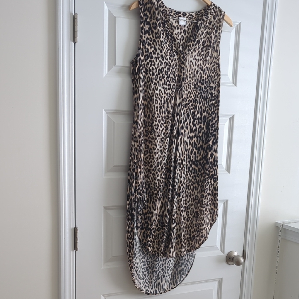 Cupio Animal Print High Low Dress P2P 22 L44 Hi*Lo Design No Pockets